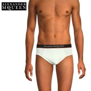 PRICE DROP‼️NWT Alexander McQueen Men's Small White Logo Briefs with Giftbox